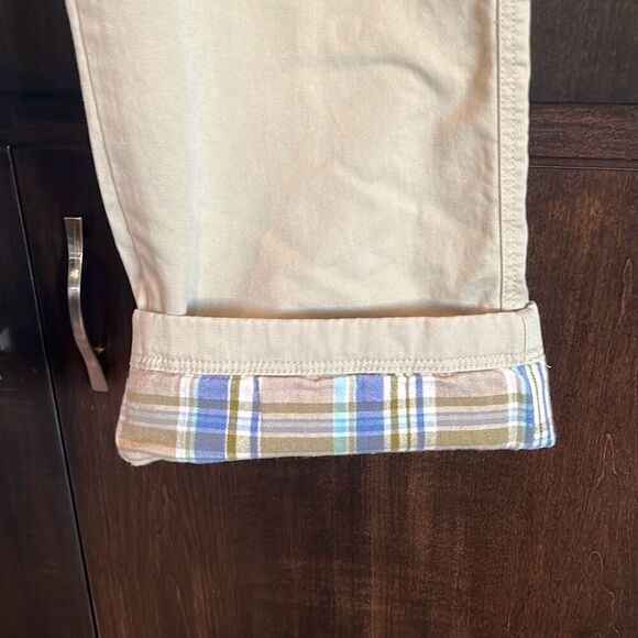 L.L. Bean Khaki Flannel Lined Cargo Pants Size 16 - Picture 3 of 5